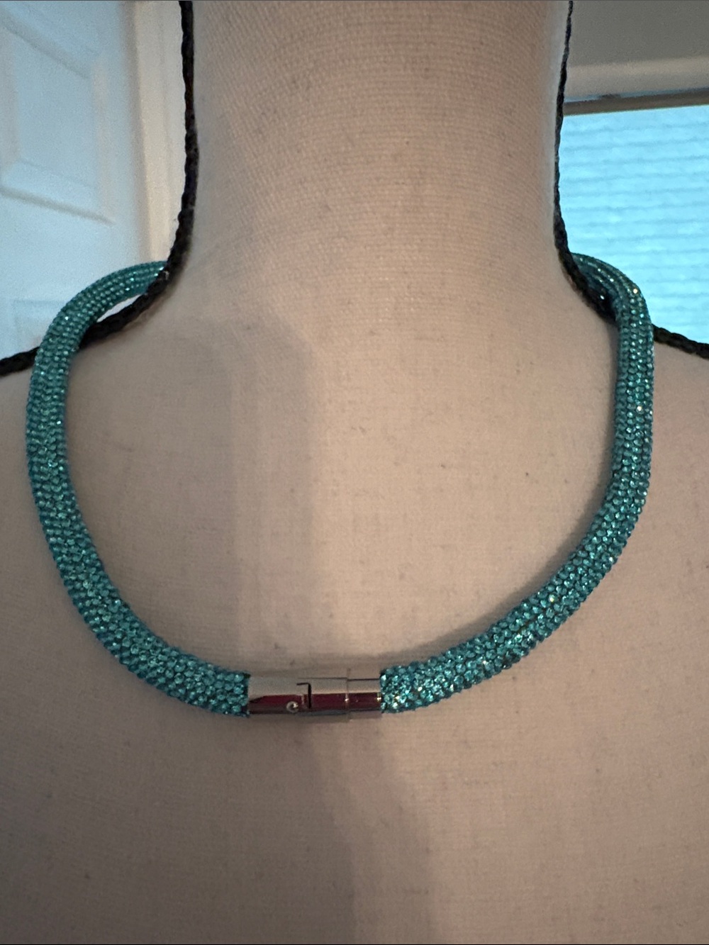 Dog Jewelry 💜💙Sparkling Turquoise Crystal Rope Necklace - 20.5 inch